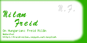 milan freid business card